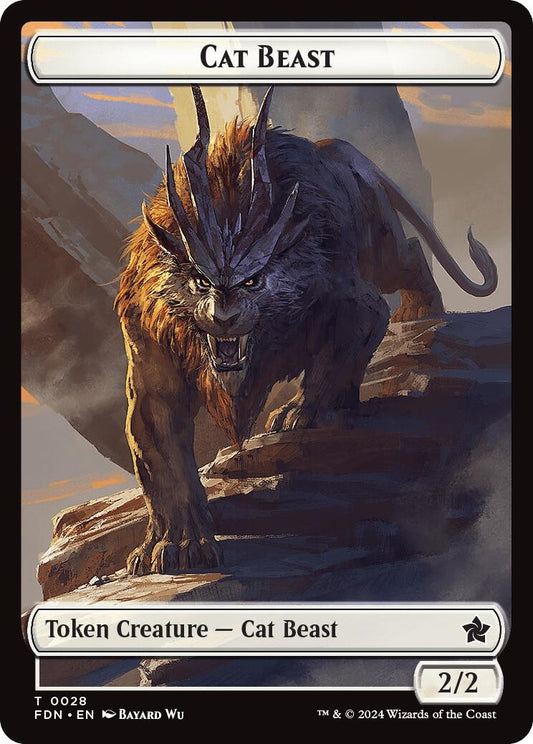 Image for Cat Beast // Dragon (0017) Double-Sided Token (28 // 17) (Foundations) - Magic: The Gathering