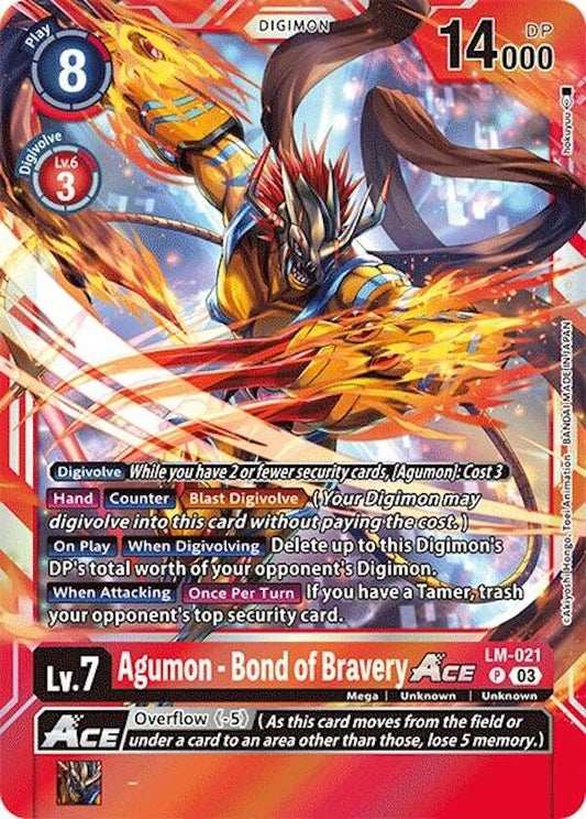 Image for Agumon - Bond of Bravery ACE (LM-021 P) (Special Limited Set) - Digimon Card Game