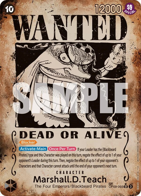 Image for Marshall.D.Teach (093) (Wanted Poster) (OP09-093) (Emperors in the New World) - One Piece Card Game