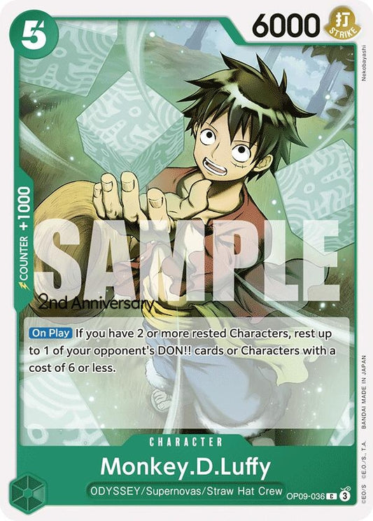 Image for Monkey.D.Luffy (036) (OP09-036) (Emperors in the New World: 2nd Anniversary Tournament Cards) - One Piece Card Game