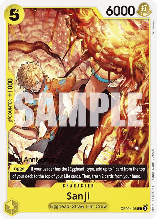Image for Sanji (105) (OP09-105) (Emperors in the New World: 2nd Anniversary Tournament Cards) - One Piece Card Game