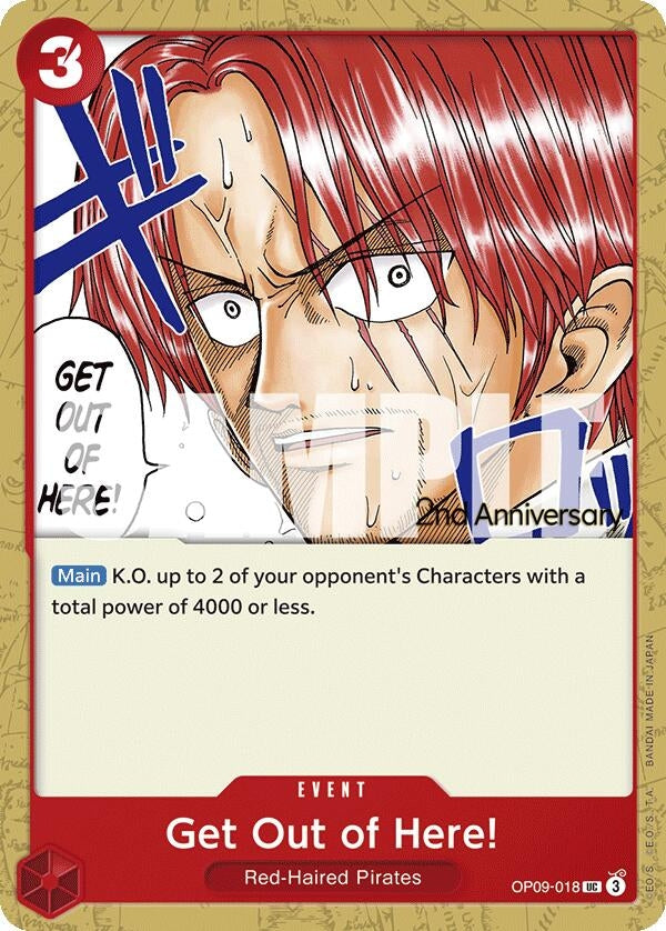 Image for Get Out of Here! (OP09-018) (Emperors in the New World: 2nd Anniversary Tournament Cards) - One Piece Card Game