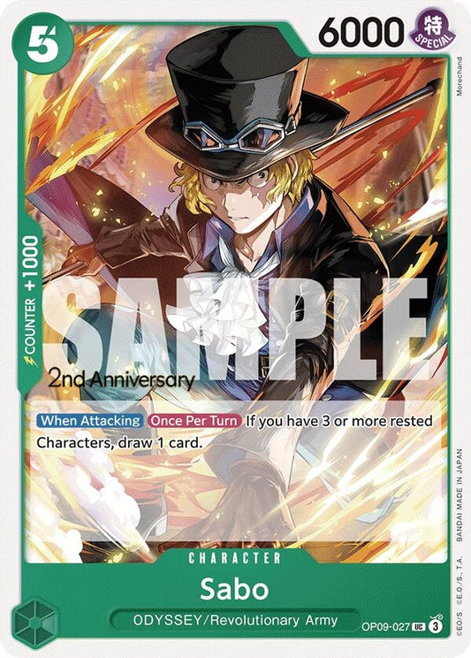 Image for Sabo (027) (OP09-027) (Emperors in the New World: 2nd Anniversary Tournament Cards) - One Piece Card Game