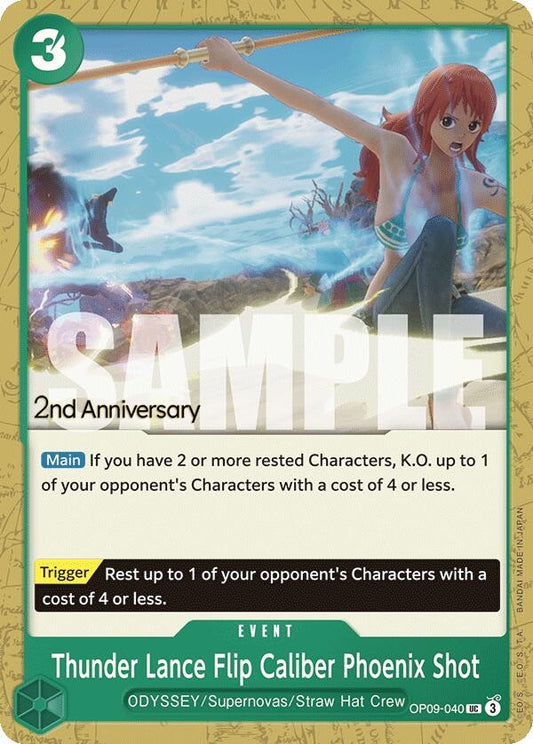 Image for Thunder Lance Flip Caliber Phoenix Shot (OP09-040) (Emperors in the New World: 2nd Anniversary Tournament Cards) - One Piece Card Game