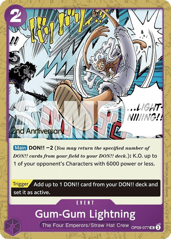 Image for Gum-Gum Lightning (OP09-077) (Emperors in the New World: 2nd Anniversary Tournament Cards) - One Piece Card Game