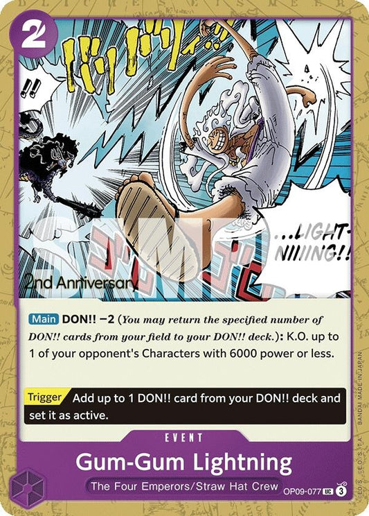 Image for Gum-Gum Lightning (OP09-077) (Emperors in the New World: 2nd Anniversary Tournament Cards) - One Piece Card Game