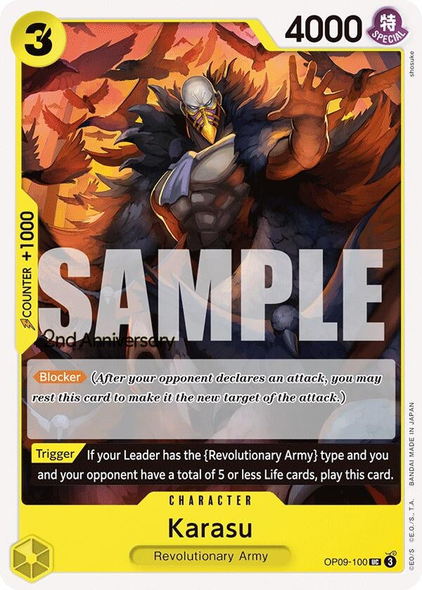 Image for Karasu (OP09-100) (Emperors in the New World: 2nd Anniversary Tournament Cards) - One Piece Card Game