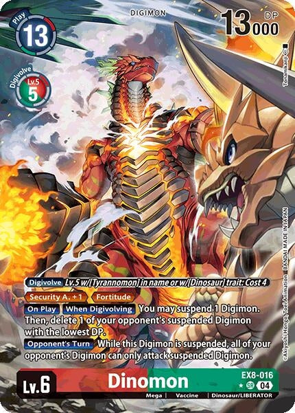 Image for Dinomon (Alternate Art) (EX8-016 SR) (Chain of Liberation) - Digimon Card Game