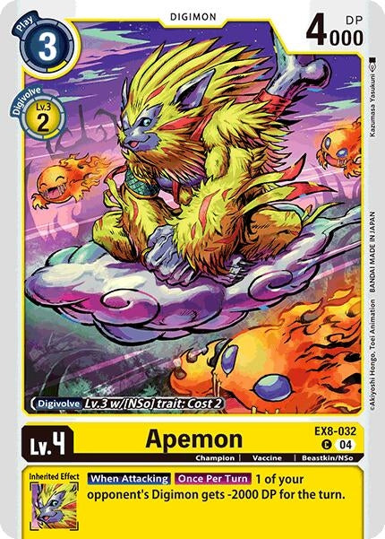 Image for Apemon (EX8-032 C) (Chain of Liberation) - Digimon Card Game