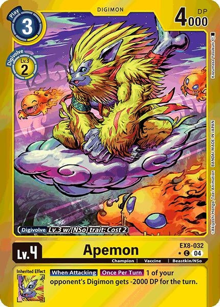 Image for Apemon (Limited Foil) (EX8-032 C) (Chain of Liberation) - Digimon Card Game