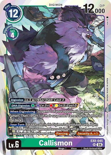 Image for Callismon (EX8-045 SR) (Chain of Liberation) - Digimon Card Game