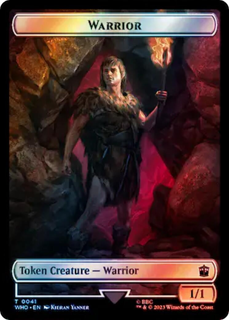 Image for Warrior // Beast (0049) Double-Sided Token (Surge Foil) (41 // 49) (Universes Beyond: Doctor Who) - Magic: The Gathering