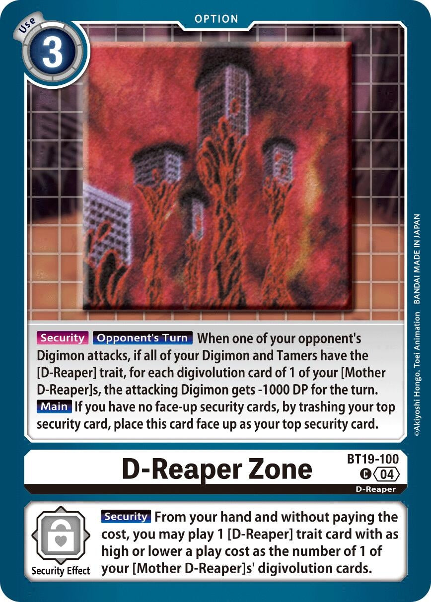 Image for D-Reaper Zone (BT19-100 C) (Release Special Booster 2.5) - Digimon Card Game
