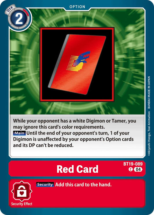 Image for Red Card (BT19-089 C) (Release Special Booster 2.5) - Digimon Card Game