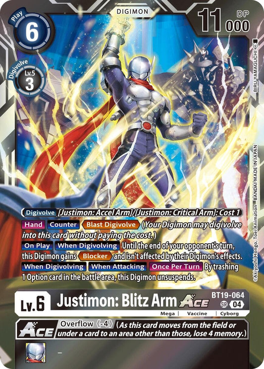 Image for Justimon: Blitz Arm ACE (BT19-064 SR) (Release Special Booster 2.5) - Digimon Card Game