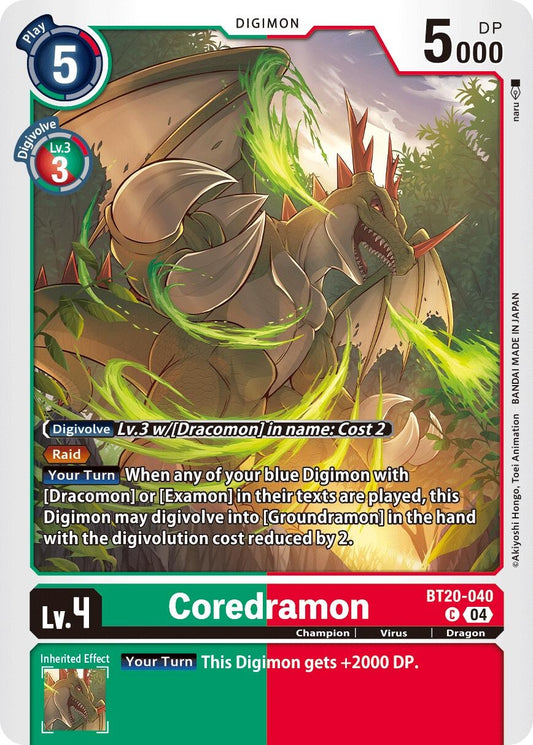 Image for Coredramon - BT20-040 (BT20-040 C) (Release Special Booster 2.5) - Digimon Card Game