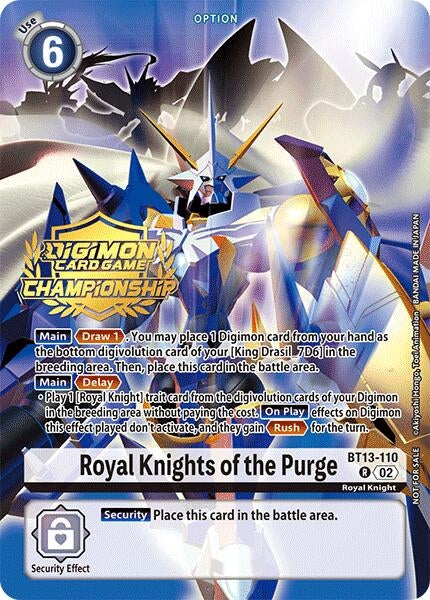 Image for Royal Knights of the Purge (Championship 2024 Gold Stamp Card Set) (BT13-110 R) (Versus Royal Knights) - Digimon Card Game