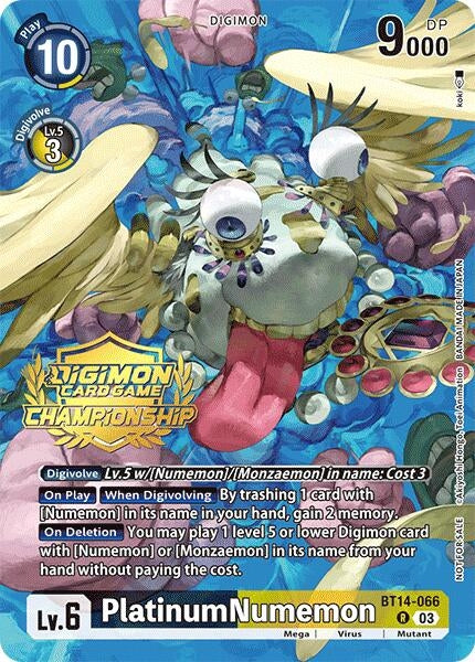 Image for PlatinumNumemon (Championship 2024 Gold Stamp Card Set) (BT14-066 R) (Blast Ace) - Digimon Card Game