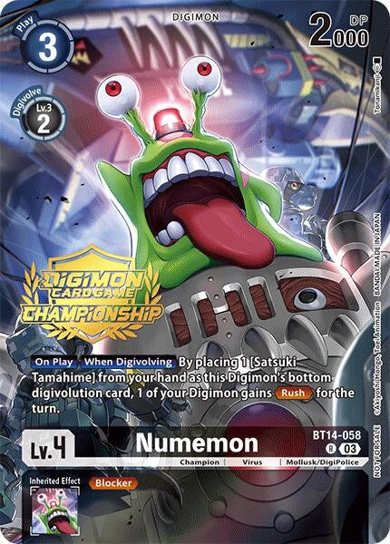 Image for Numemon (Championship 2024 Tamers Pack) (BT14-058 R) (Blast Ace) - Digimon Card Game