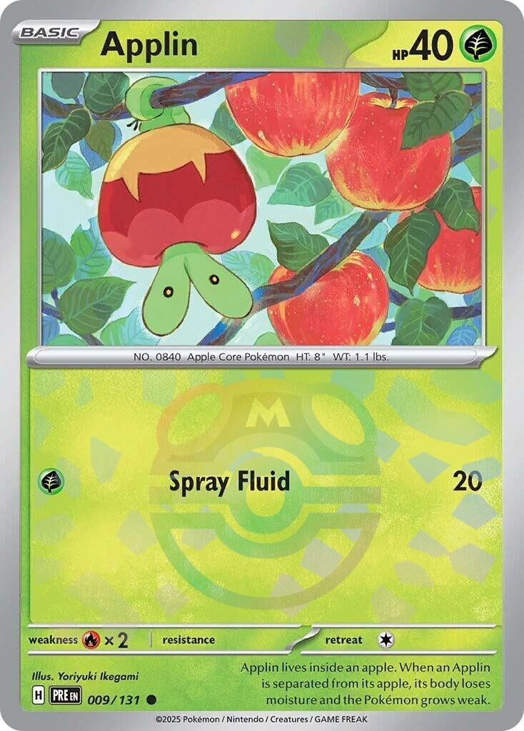 Image for Applin (Master Ball Pattern) (009/131) (SV: Prismatic Evolutions) - Pokemon