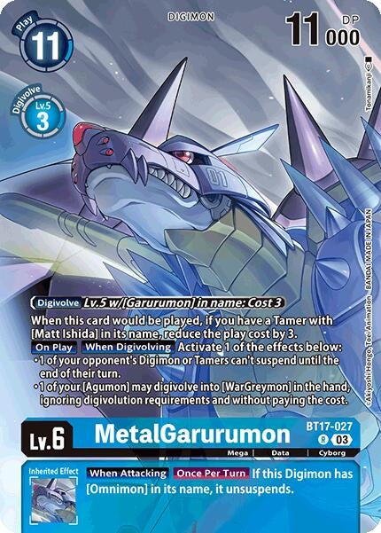 Image for MetalGarurumon (Omnimon Binder Set) (BT17-027 R) (Secret Crisis) - Digimon Card Game