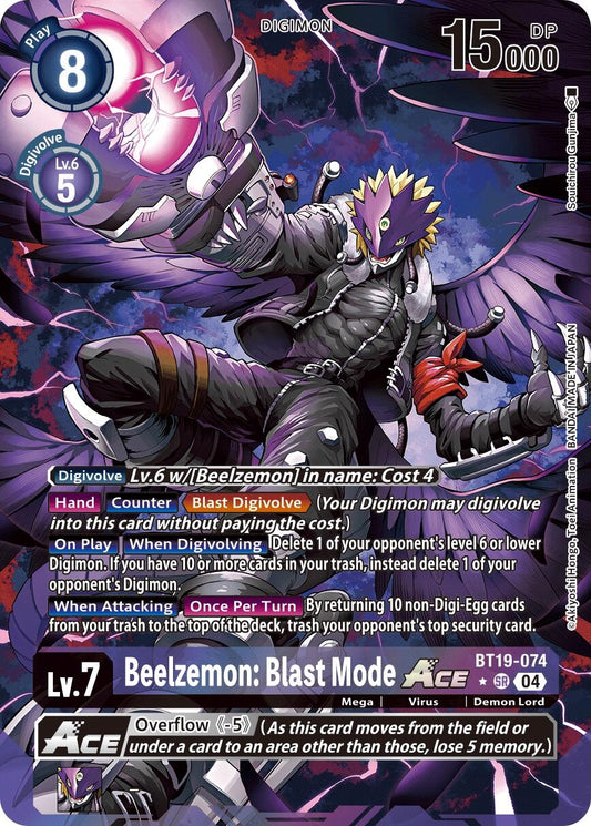 Image for Beelzemon: Blast Mode ACE (Alternate Art) (BT19-074 SR) (Release Special Booster 2.5) - Digimon Card Game