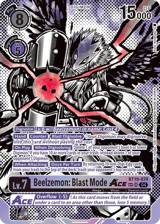Image for Beelzemon: Blast Mode ACE (Textured) (BT19-074 SR) (Release Special Booster 2.5) - Digimon Card Game