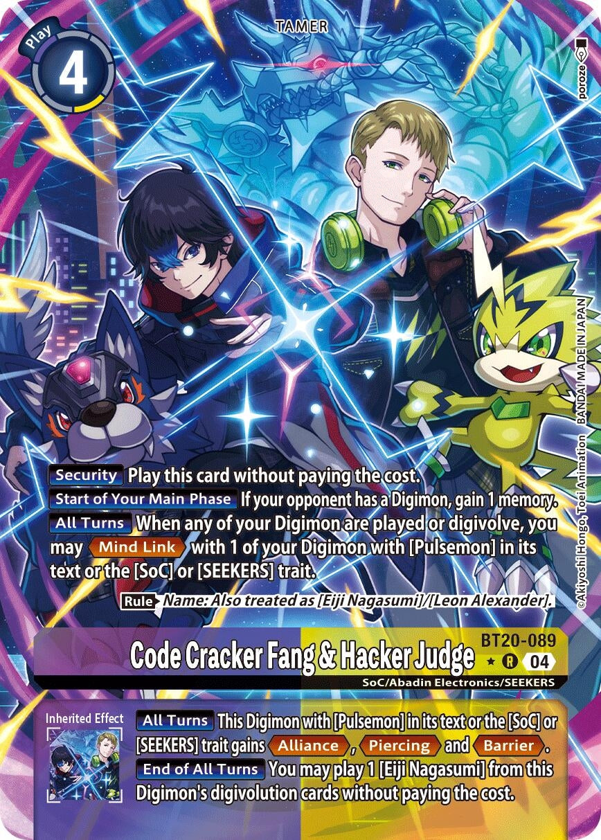 Image for Code Cracker Fang & Hacker Judge (Alternate Art) (BT20-089 R) (Release Special Booster 2.5) - Digimon Card Game