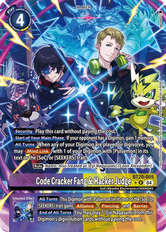 Image for Code Cracker Fang & Hacker Judge (Alternate Art) (BT20-089 R) (Release Special Booster 2.5) - Digimon Card Game