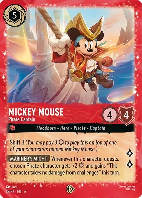 Image for Mickey Mouse - Pirate Captain (18) (Disney Lorcana Promo Cards) - Disney Lorcana