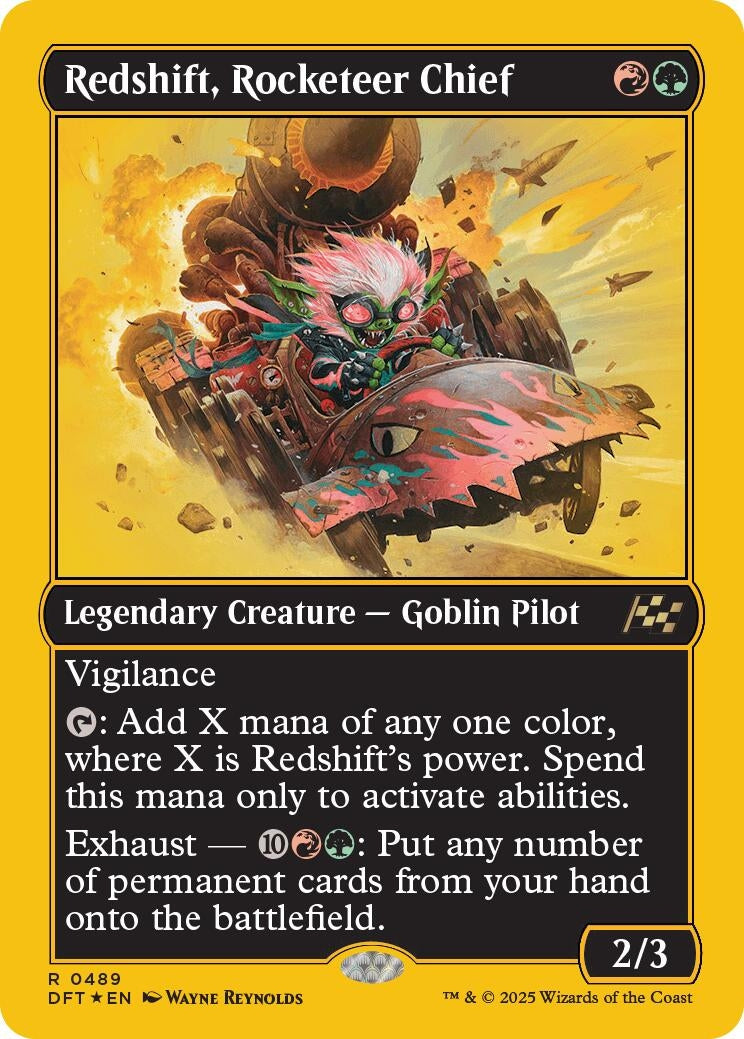 Image for Redshift, Rocketeer Chief (First-Place Foil) (489) (Aetherdrift) - Magic: The Gathering