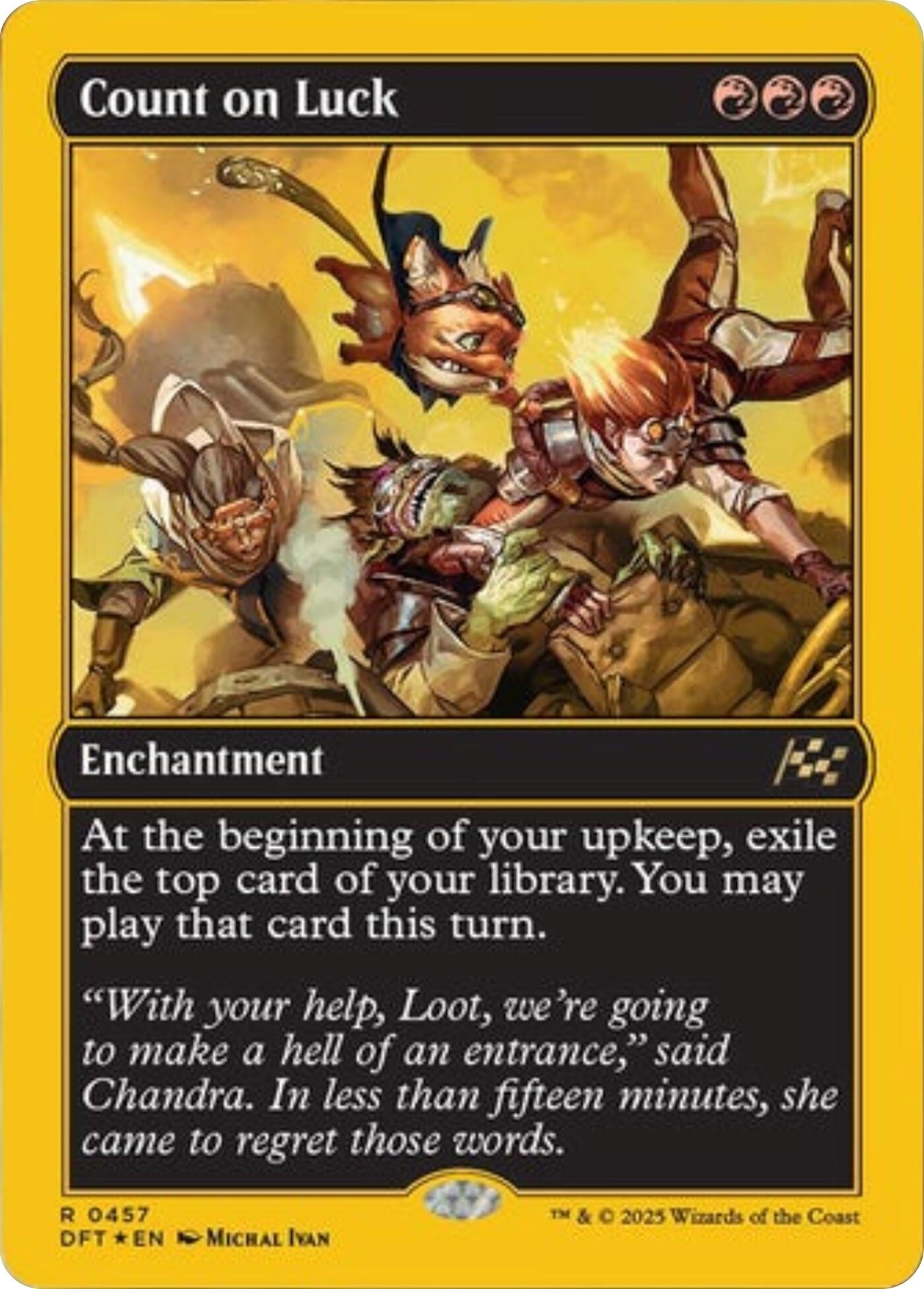 Image for Count on Luck (First-Place Foil) (457) (Aetherdrift) - Magic: The Gathering