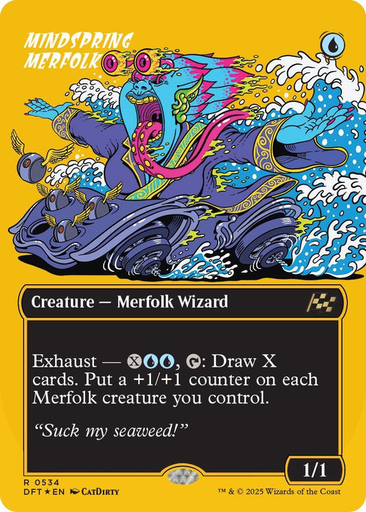 Image for Mindspring Merfolk (Borderless) (First-Place Foil) (534) (Aetherdrift) - Magic: The Gathering