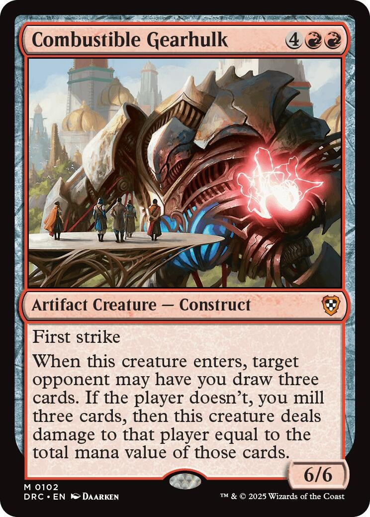 Image for Combustible Gearhulk (102) (Commander: Aetherdrift) - Magic: The Gathering