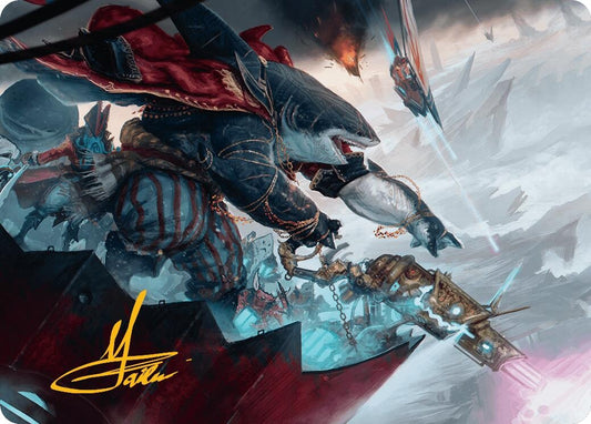 Image for Captain Howler, Sea Scourge Art Card (16/54) (Gold-Stamped Signature) (16) (Art Series: Aetherdrift) - Magic: The Gathering