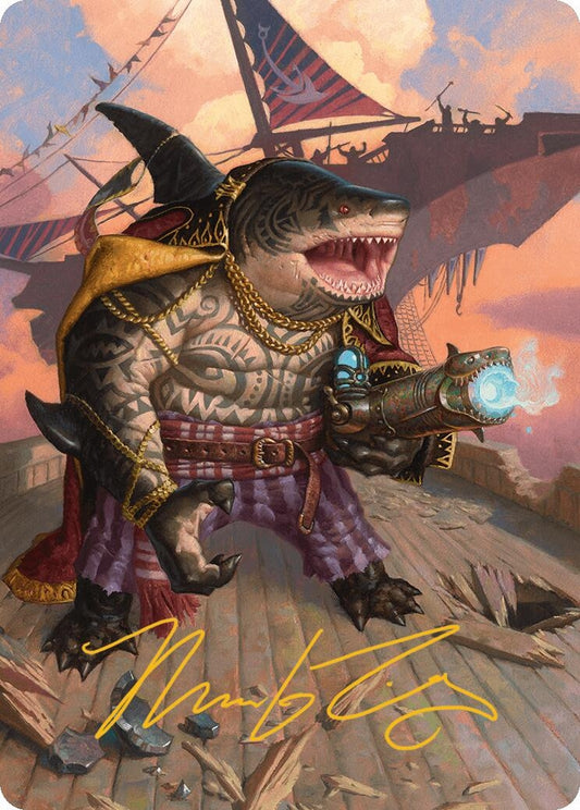 Image for Captain Howler, Sea Scourge Art Card (4/54) (Gold-Stamped Signature) (4) (Art Series: Aetherdrift) - Magic: The Gathering