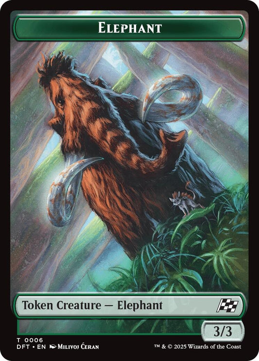 Image for Elephant // Zombie (0003) Double-Sided Token (6 // 3) (Aetherdrift) - Magic: The Gathering