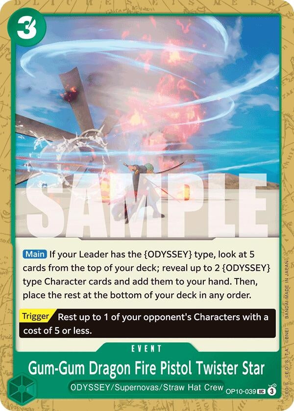 Image for Gum-Gum Dragon Fire Pistol Twister Star (OP10-039) (Royal Blood) - One Piece Card Game
