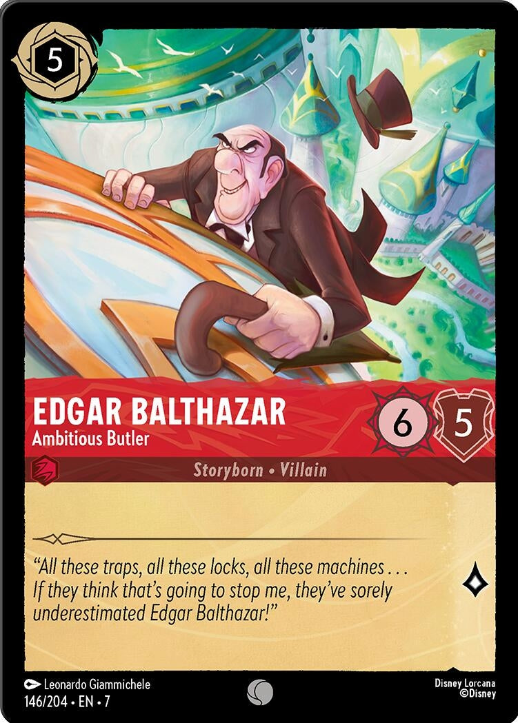 Image for Edgar Balthazar - Ambitious Butler (146/204) (Archazia's Island) - Disney Lorcana