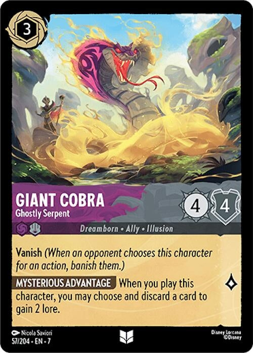 Image for Giant Cobra - Ghostly Serpent (57/204) (Archazia's Island) - Disney Lorcana