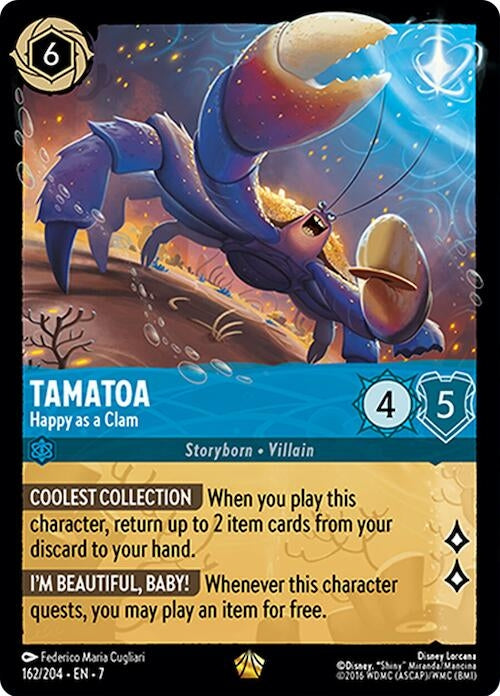 Image for Tamatoa - Happy as a Clam (162/204) (Archazia's Island) - Disney Lorcana