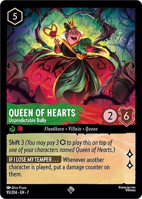 Image for Queen of Hearts - Unpredictable Bully (95/204) (Archazia's Island) - Disney Lorcana