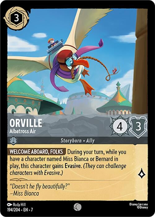 Image for Orville - Albatross Air (194/204) (Archazia's Island) - Disney Lorcana