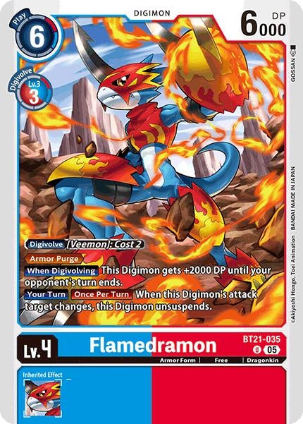 Image for Flamedramon (BT21-035 U) (World Convergence) - Digimon Card Game