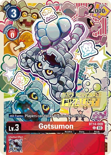 Image for Gotsumon (2025 Regionals Finalist) (BT14-009 C) (Blast Ace) - Digimon Card Game