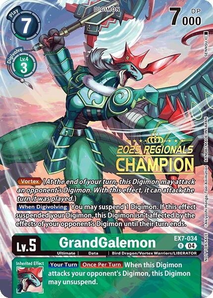 Image for GrandGalemon (2025 Regionals Champion) (EX7-034 R) (Digimon LIBERATOR) - Digimon Card Game