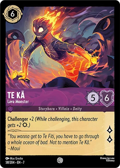Image for Te Ka - Lava Monster (58/204) (Archazia's Island) - Disney Lorcana