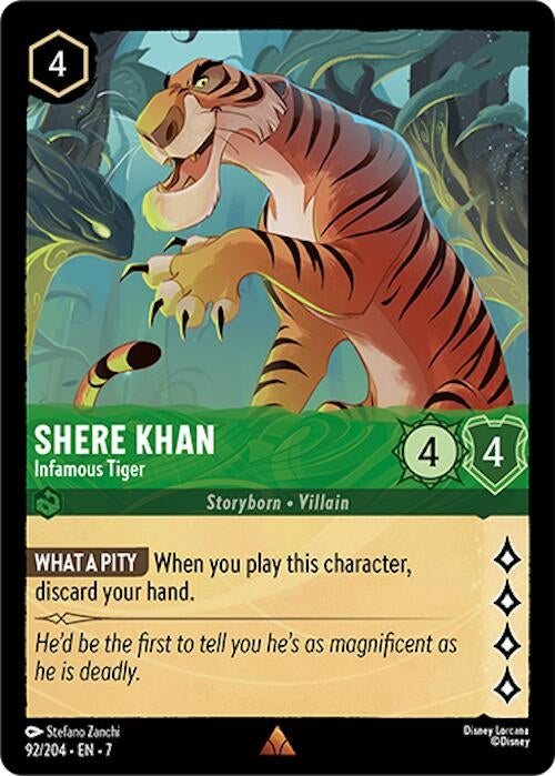 Image for Shere Khan - Infamous Tiger (92/204) (Archazia's Island) - Disney Lorcana