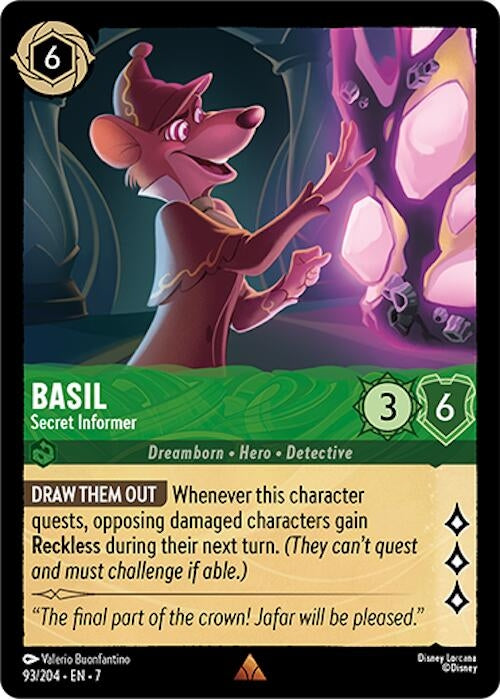 Image for Basil - Secret Informer (93/204) (Archazia's Island) - Disney Lorcana