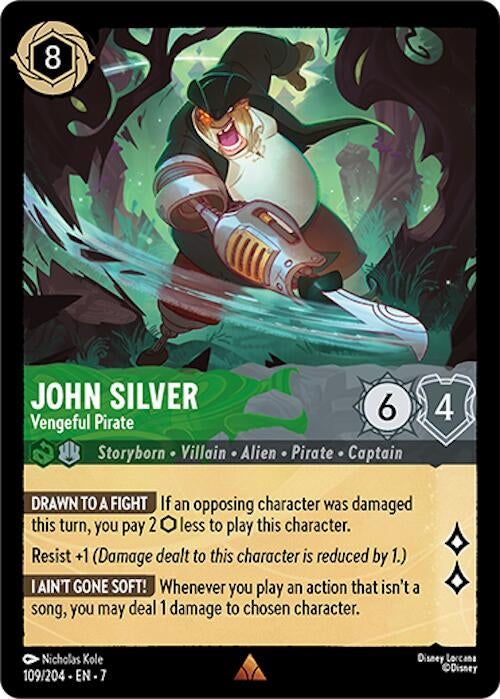 Image for John Silver - Vengeful Pirate (109/204) (Archazia's Island) - Disney Lorcana